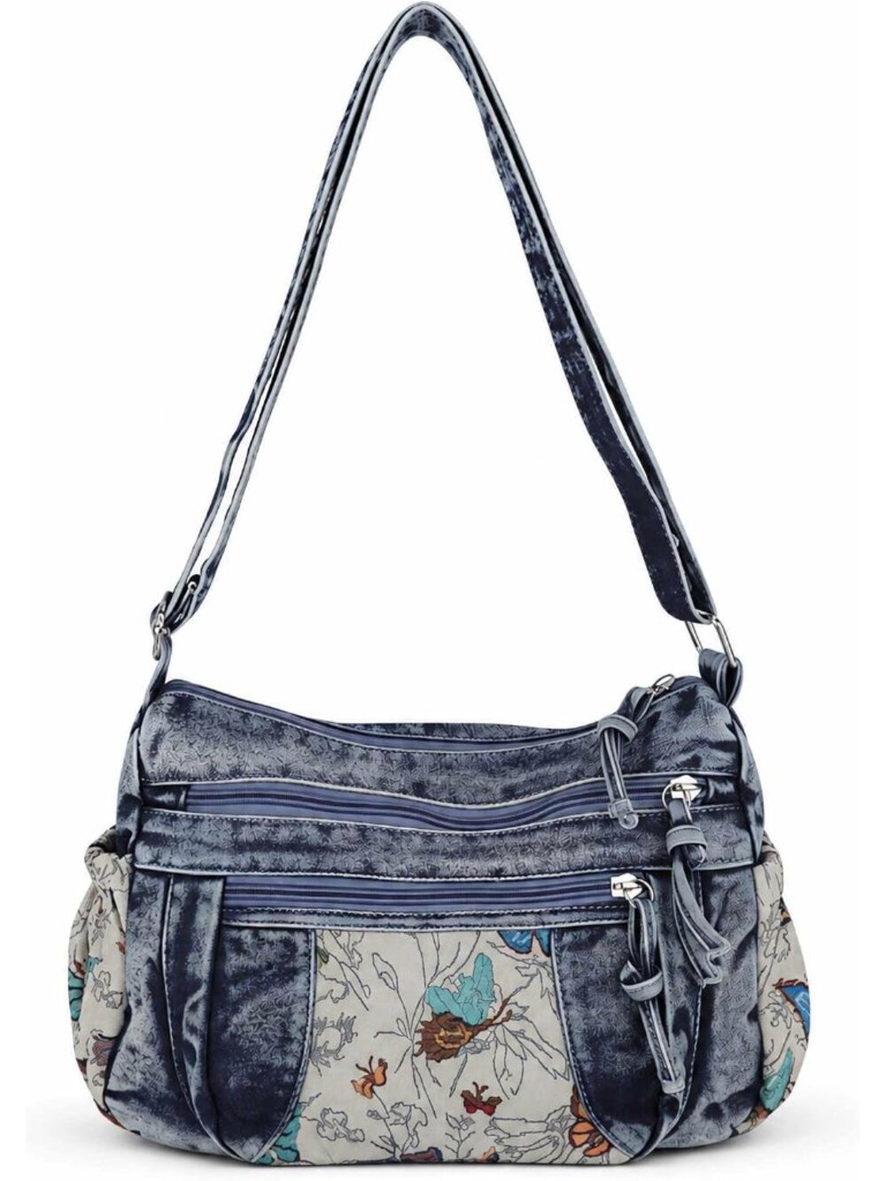Black Denim Purse Crossbody Bags, Boho Hobo Crossbody Bags for Women, Casual Hip